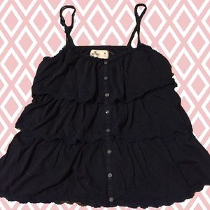 {Hollister} Navy Ruffle Tank